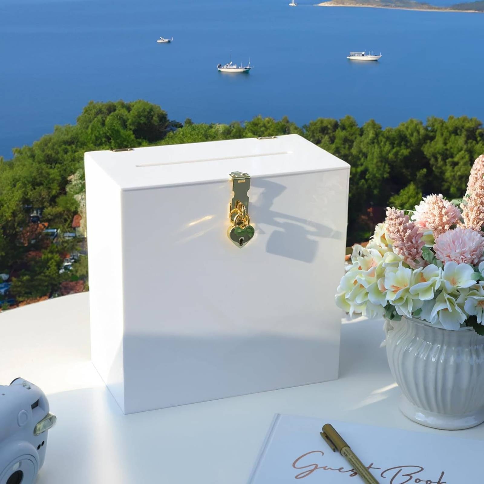 Heart Lock Card Box Easy to As - Wedding Card Box ulasan dan harga