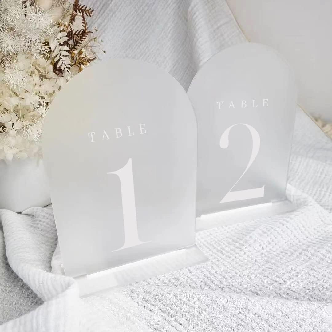 Arch Acrylic Table Numbers wit - Table Number Gold ulasan dan harga