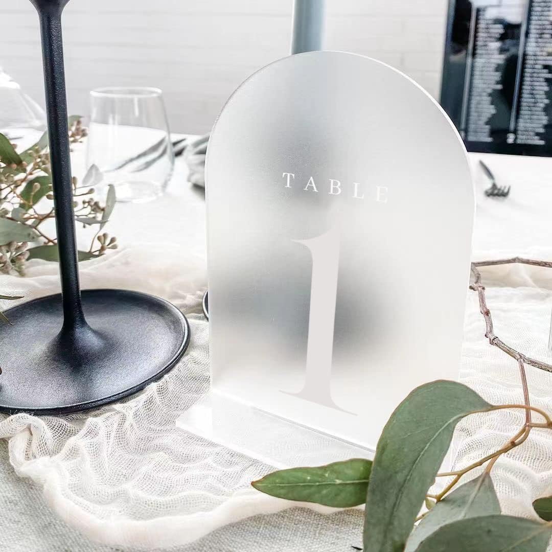 Arch Acrylic Table Numbers wit - Table Number Gold ulasan dan harga