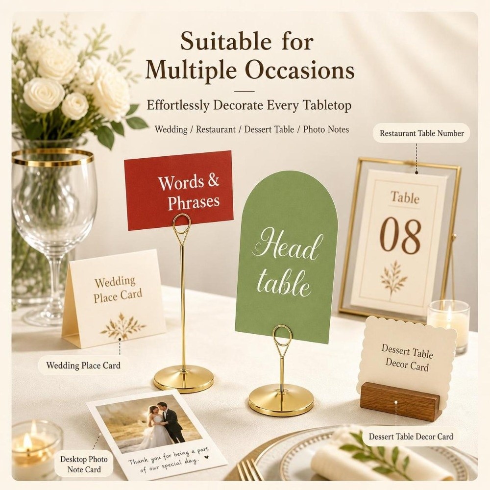 Metal Table Number Holder Larg - Table Number Gold ulasan dan harga